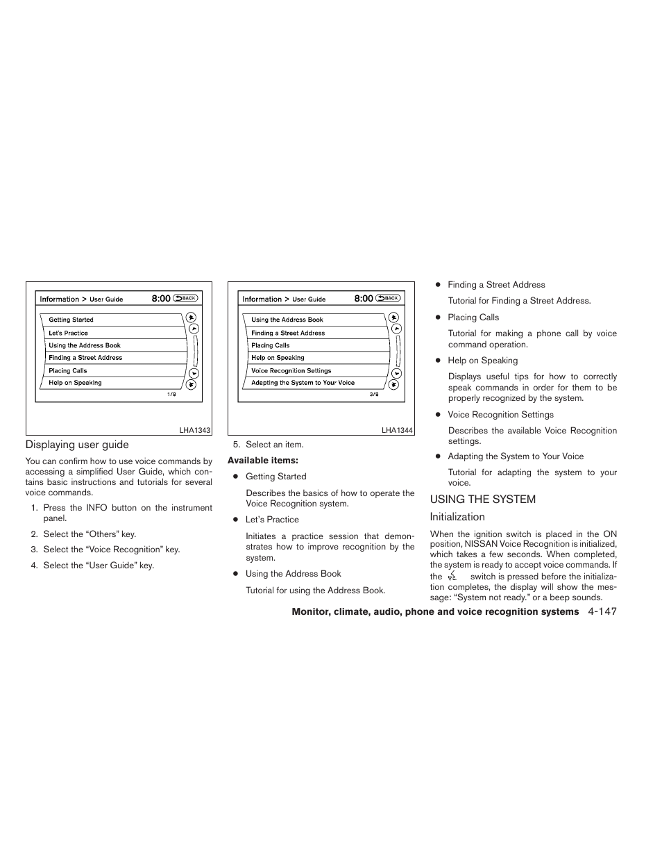 Using the system -147 | NISSAN 2013 Maxima - Owner's Manual User Manual | Page 306 / 444