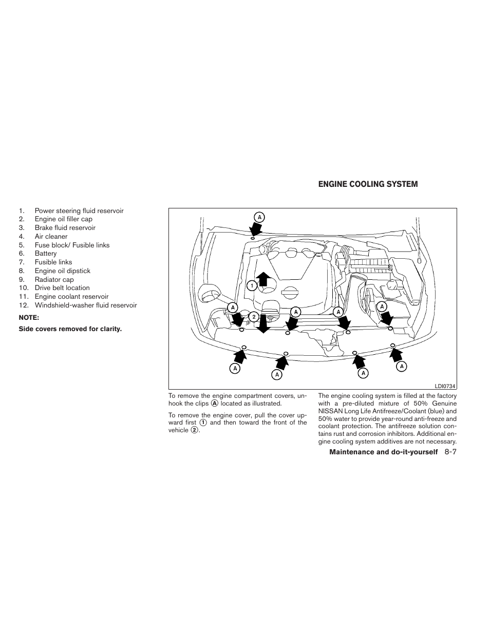 Engine cooling system -7 | NISSAN 2013 Maxima - Owner's Manual User Manual | Page 370 / 444