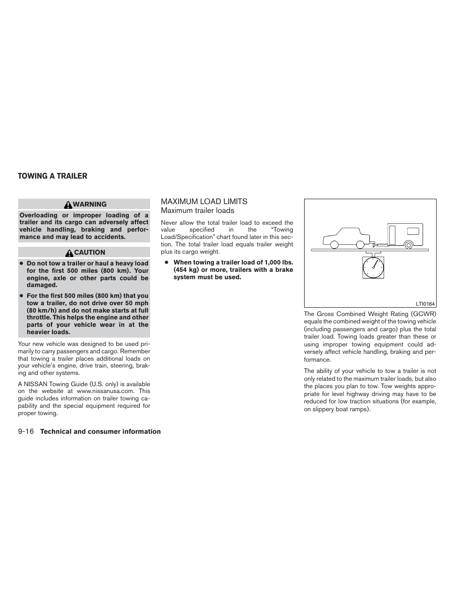 Towing a trailer -16, Maximum load limits -16 | NISSAN 2013 Maxima - Owner's Manual User Manual | Page 423 / 444