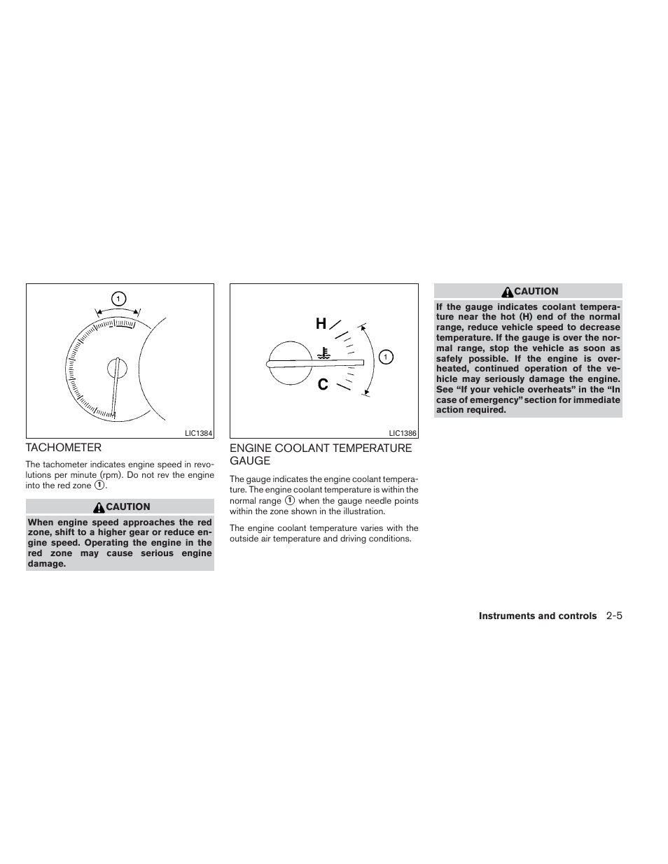 Tachometer -5 engine coolant temperature gauge -5 | NISSAN 2013 Maxima - Owner's Manual User Manual | Page 76 / 444