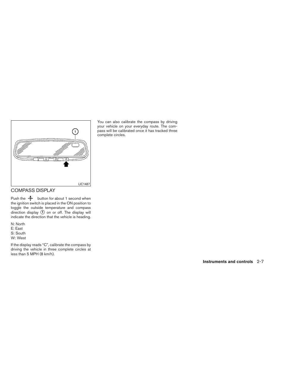 Compass display -7 | NISSAN 2013 Maxima - Owner's Manual User Manual | Page 78 / 444