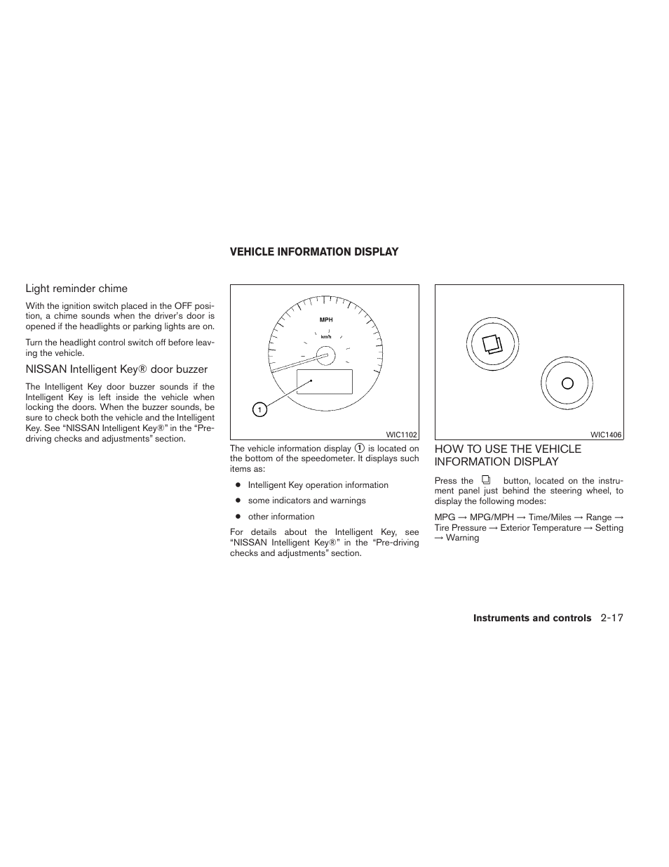 Vehicle information display -17, How to use the vehicle information display -17 | NISSAN 2013 Maxima - Owner's Manual User Manual | Page 88 / 444