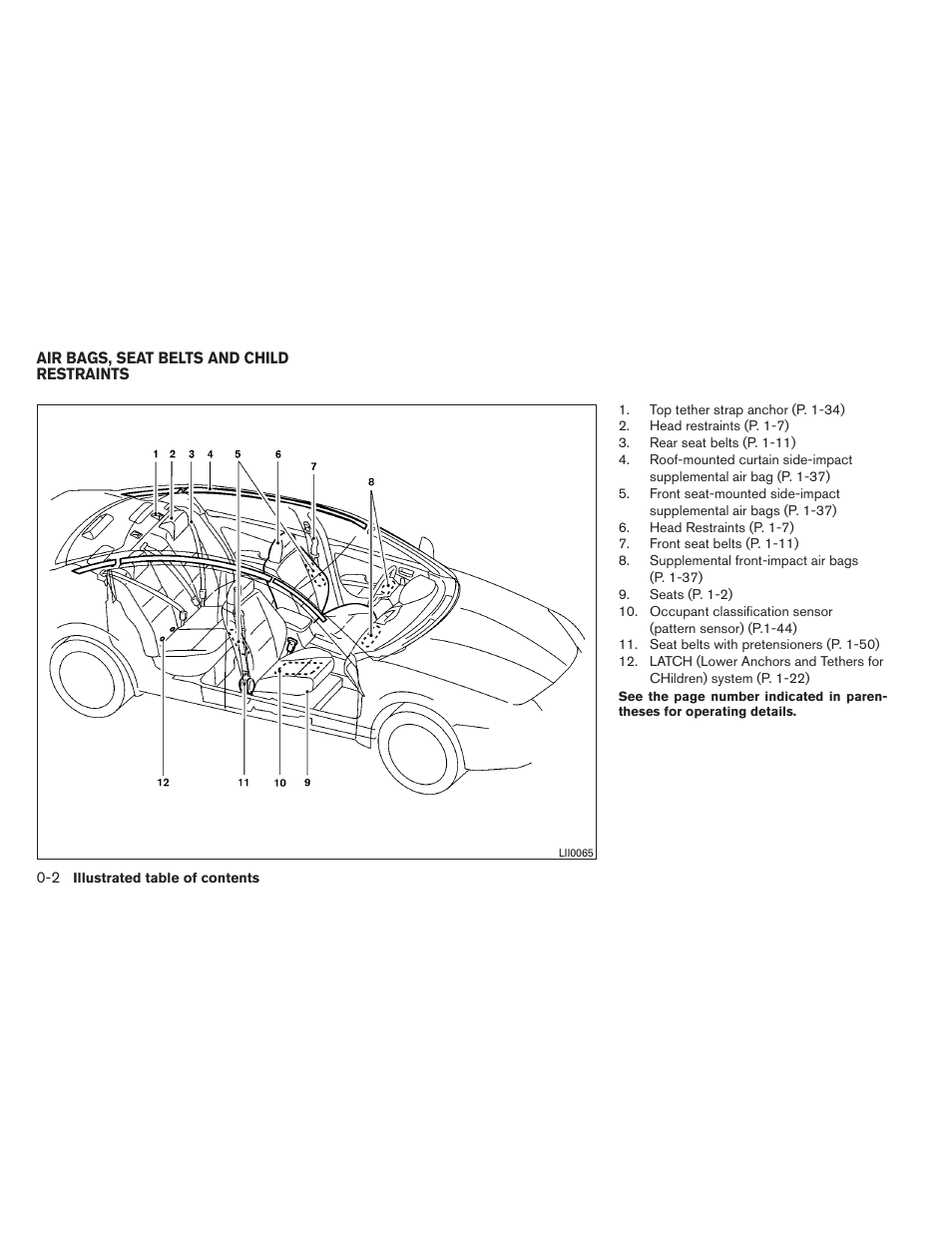 Air bags, seat belts and child restraints -2 | NISSAN 2013 Maxima - Owner's Manual User Manual | Page 9 / 444
