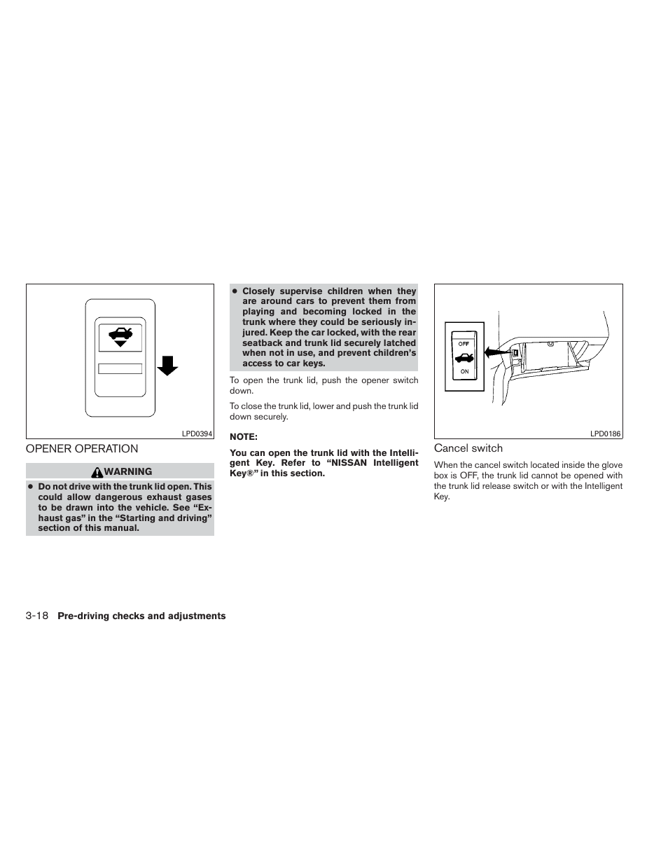 Opener operation -18 | NISSAN 2014 Maxima - Owner's Manual User Manual | Page 151 / 432