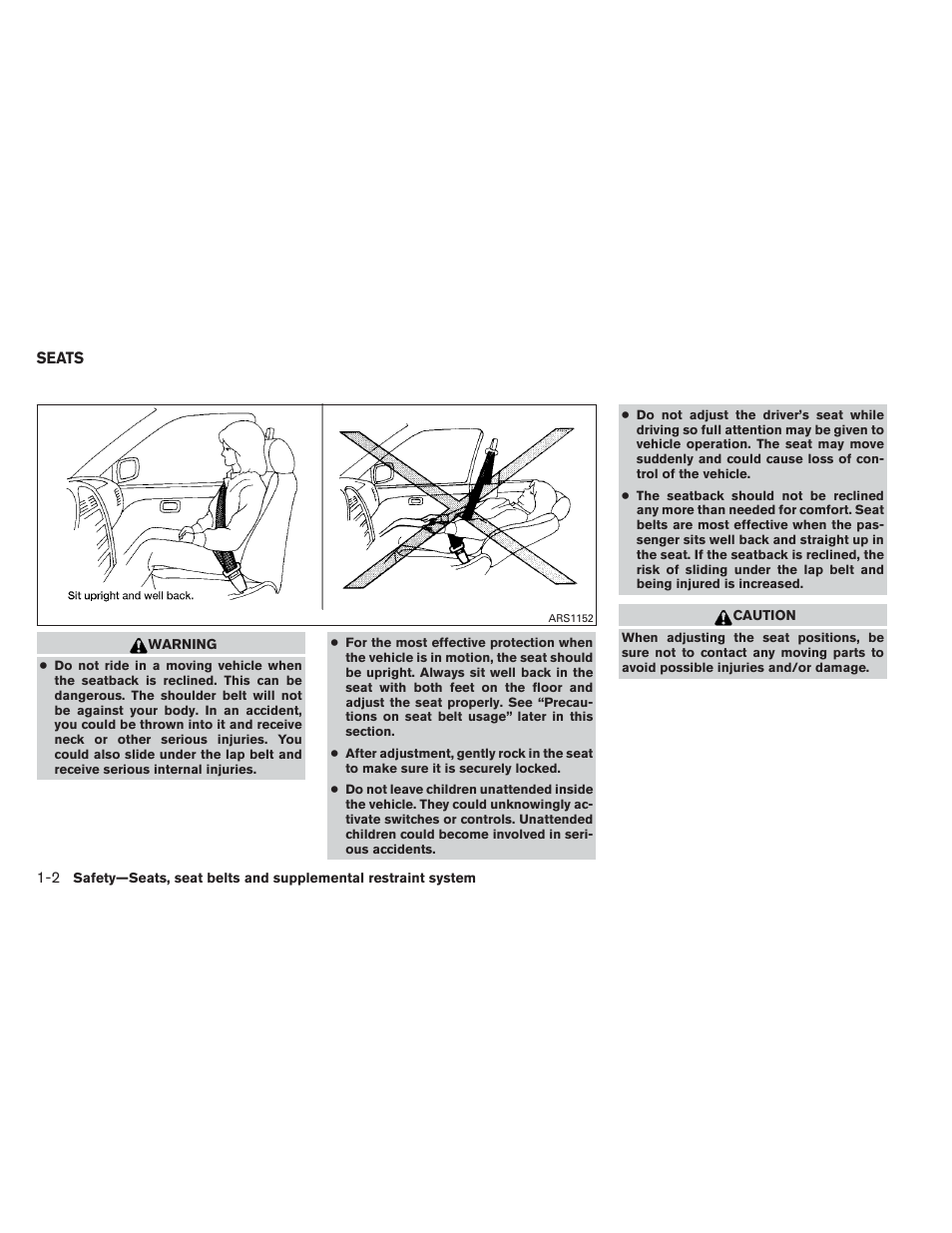 Seats -2 | NISSAN 2014 Maxima - Owner's Manual User Manual | Page 19 / 432