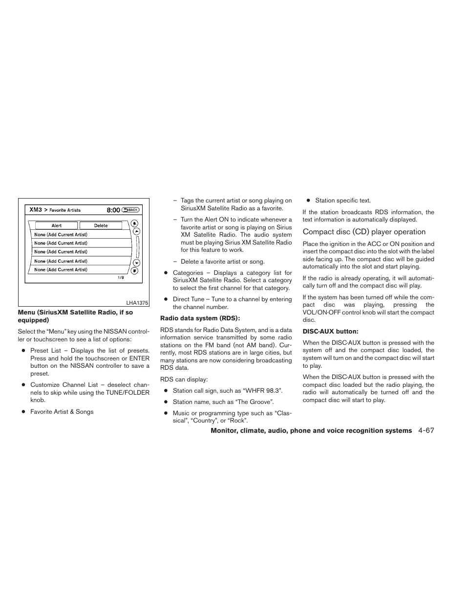 NISSAN 2014 Maxima - Owner's Manual User Manual | Page 230 / 432