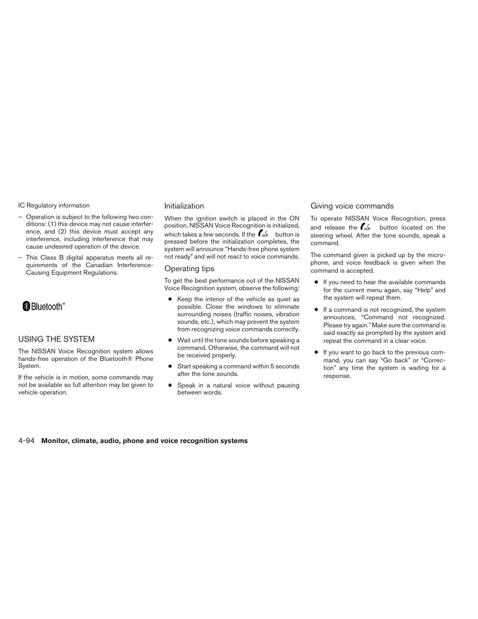 Using the system -94 | NISSAN 2014 Maxima - Owner's Manual User Manual | Page 257 / 432