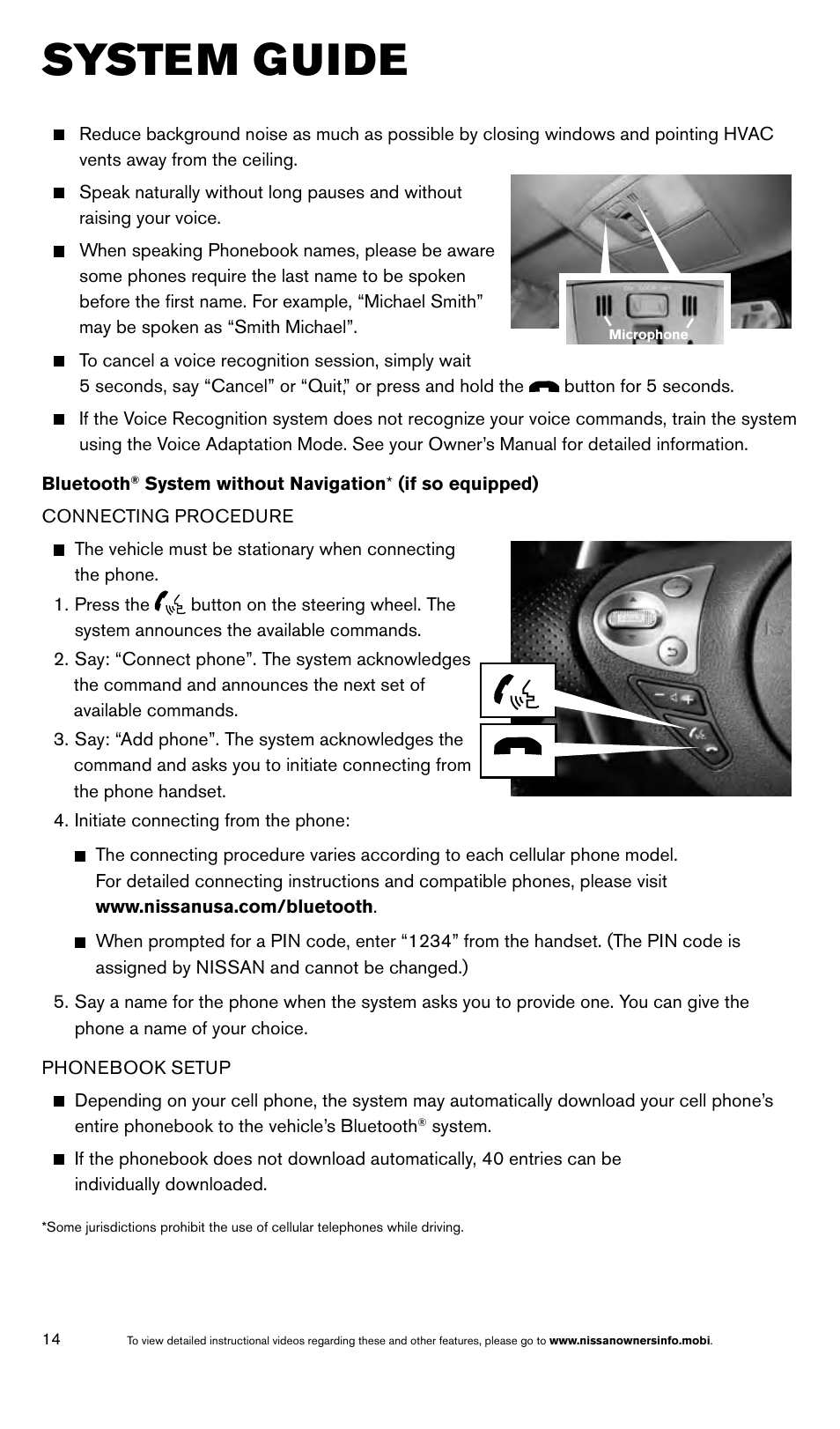 System guide | NISSAN 2014 Maxima - Quick Reference Guide User Manual | Page 16 / 24