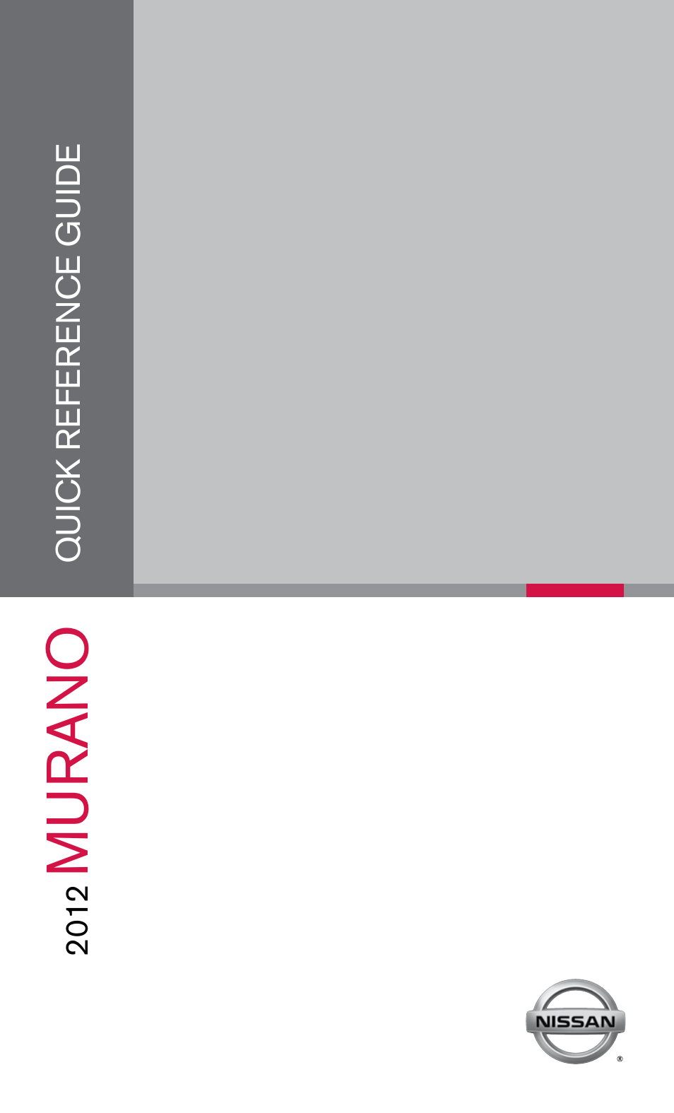 NISSAN 2012 Murano - Quick Reference Guide User Manual | 28 pages