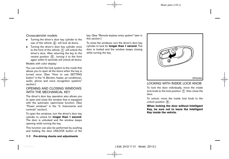 NISSAN 2013 Murano - Owner's Manual User Manual | Page 160 / 507