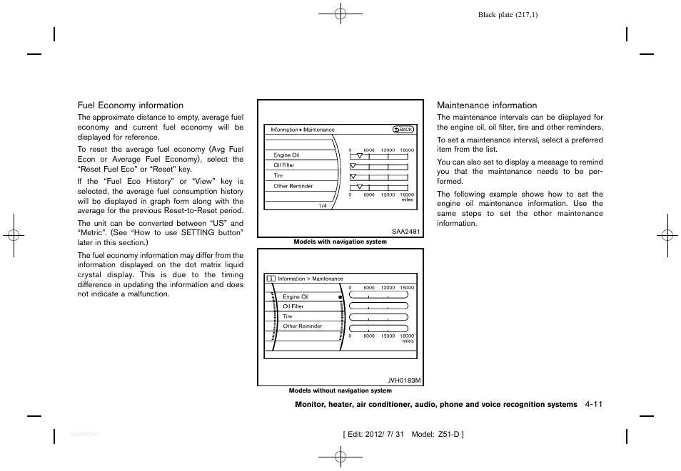 NISSAN 2013 Murano - Owner's Manual User Manual | Page 219 / 507