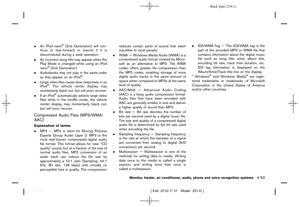 NISSAN 2013 Murano - Owner's Manual User Manual | Page 261 / 507