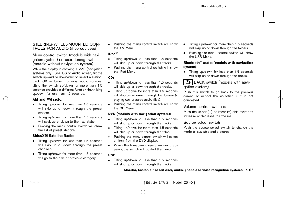NISSAN 2013 Murano - Owner's Manual User Manual | Page 295 / 507