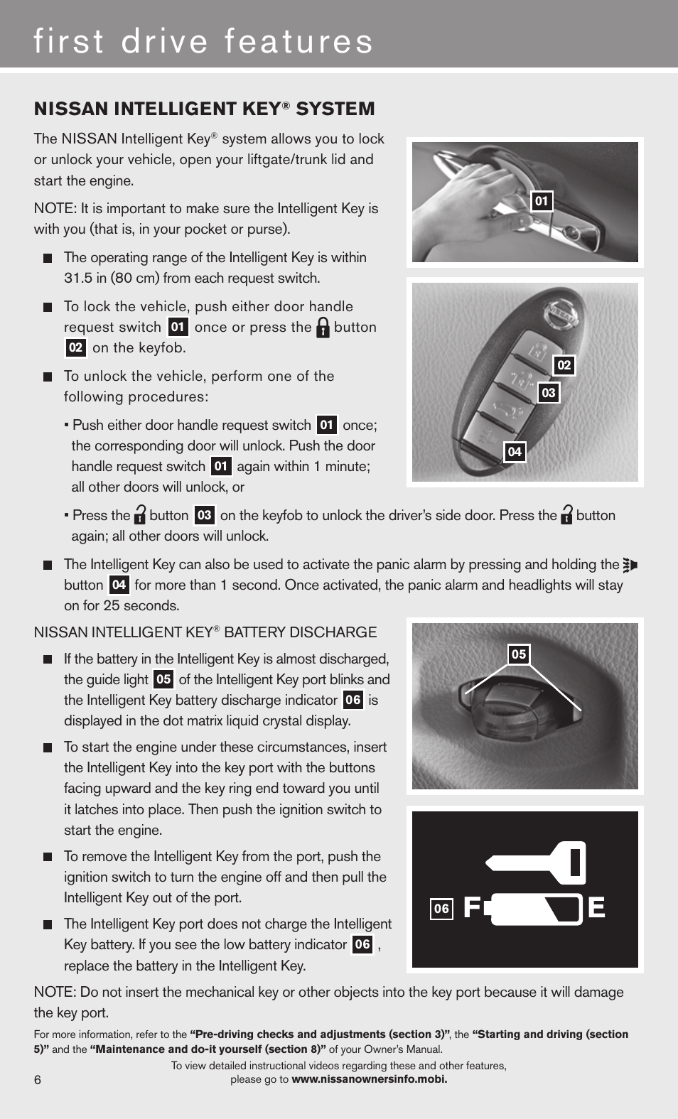 Nissan intelligent key, System | NISSAN 2013 Murano - Quick Reference Guide User Manual | Page 8 / 28