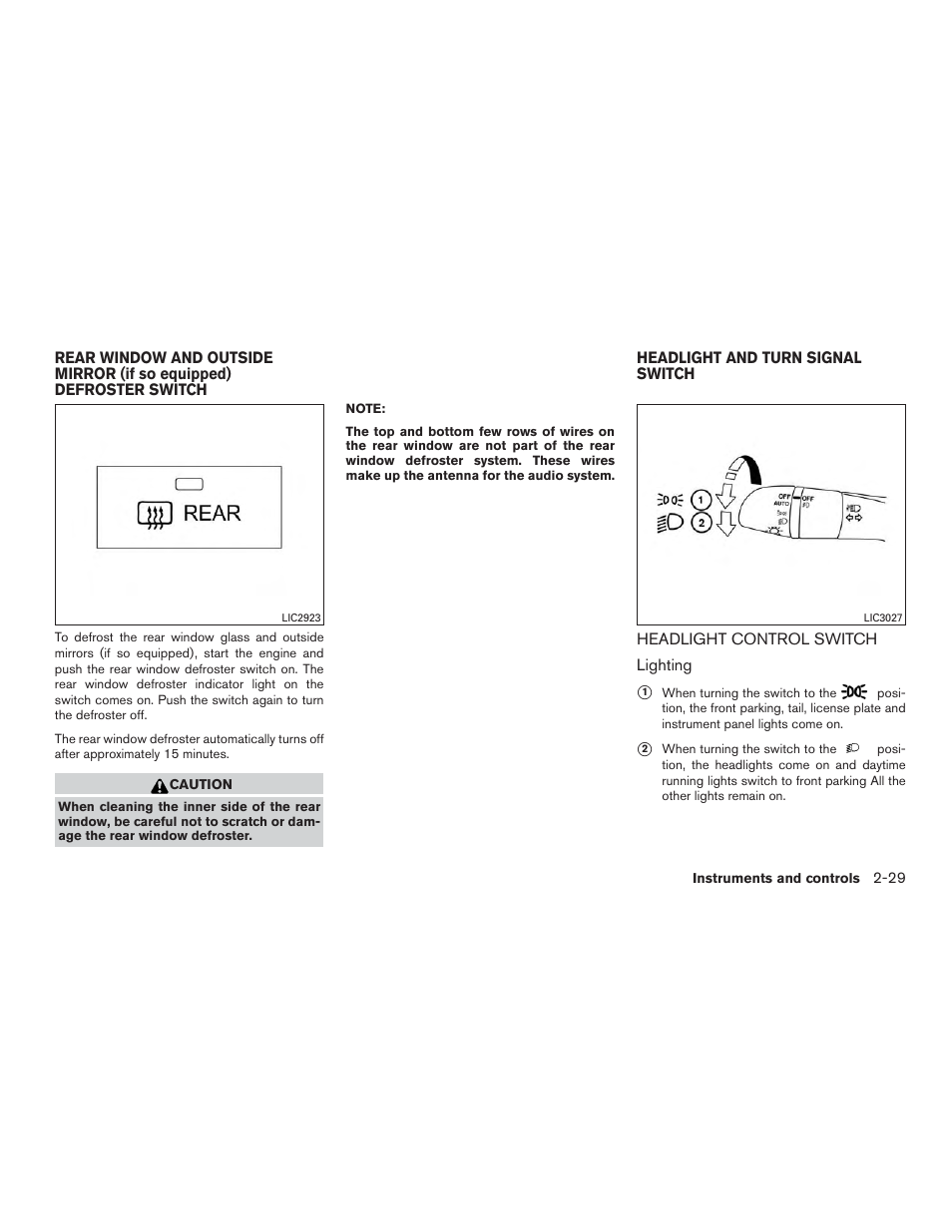 Headlight control switch -29 | NISSAN 2015 Murano - Owner's Manual User Manual | Page 116 / 418