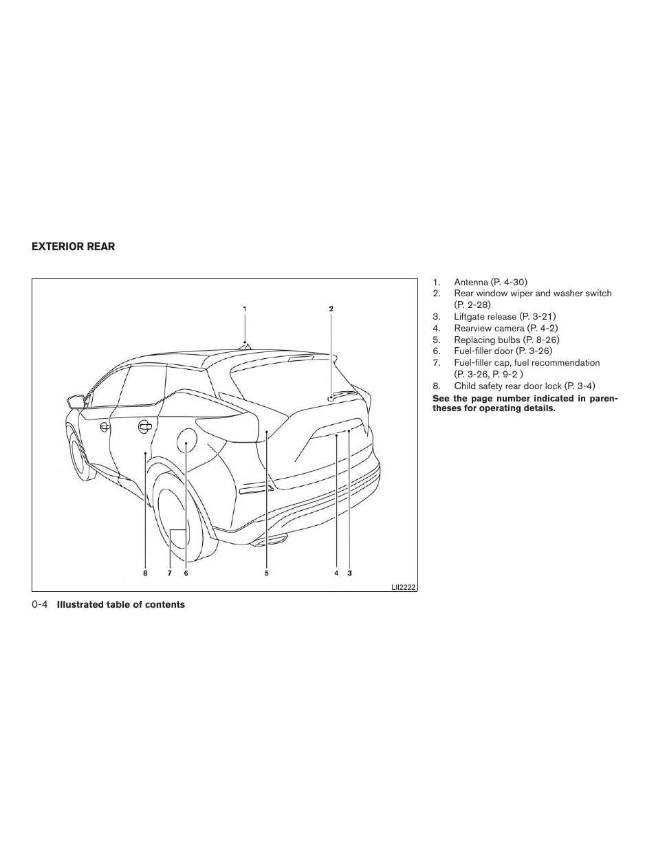 Exterior rear -4 | NISSAN 2015 Murano - Owner's Manual User Manual | Page 13 / 418