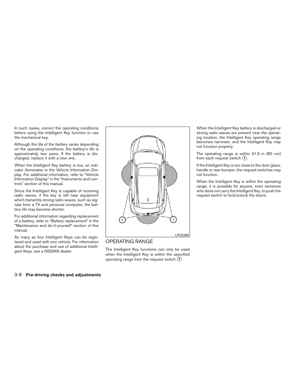 Operating range -8 | NISSAN 2015 Murano - Owner's Manual User Manual | Page 151 / 418