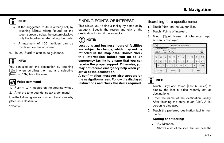 Finding points of interest -17, Navigation | NISSAN 2015 Murano - Navigation System Owner's Manual User Manual | Page 101 / 203