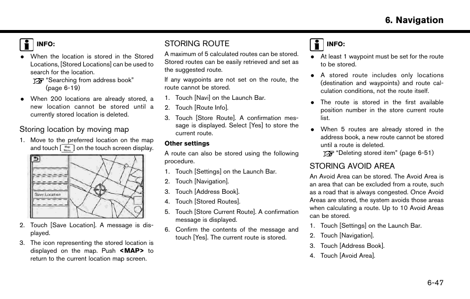 Storing route -47 storing avoid area -47, Navigation | NISSAN 2015 Murano - Navigation System Owner's Manual User Manual | Page 131 / 203