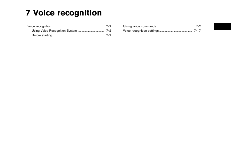 Voice recognition, 7 voice recognition | NISSAN 2015 Murano - Navigation System Owner's Manual User Manual | Page 153 / 203