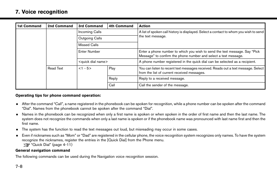 Voice recognition | NISSAN 2015 Murano - Navigation System Owner's Manual User Manual | Page 160 / 203