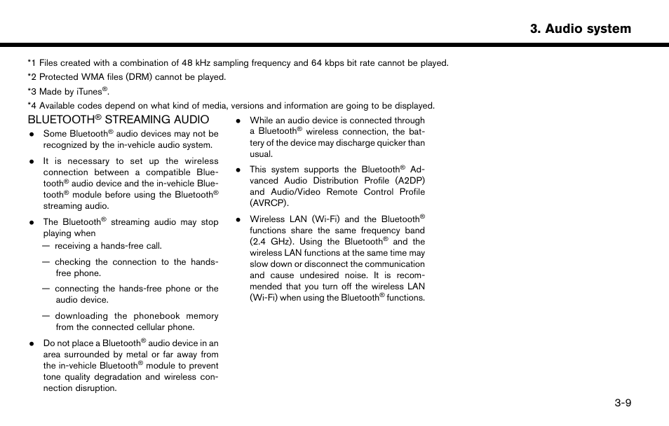 Bluetooth, Streaming audio -9, Audio system | Streaming audio | NISSAN 2015 Murano - Navigation System Owner's Manual User Manual | Page 39 / 203