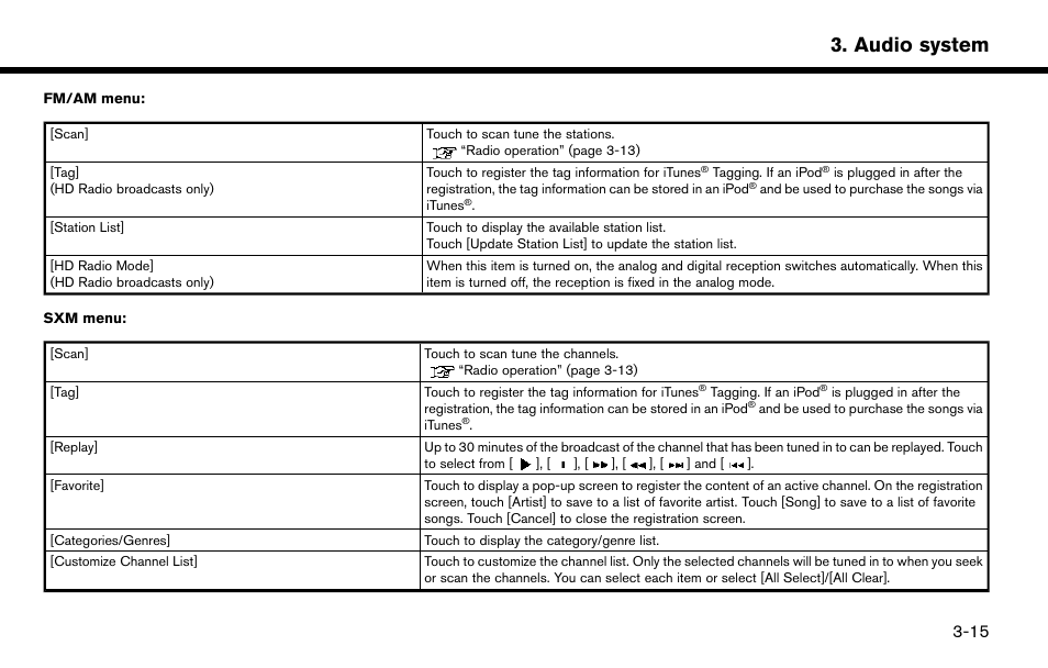 Audio system | NISSAN 2015 Murano - Navigation System Owner's Manual User Manual | Page 45 / 203