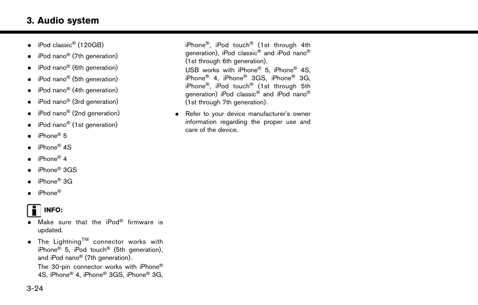 Audio system | NISSAN 2015 Murano - Navigation System Owner's Manual User Manual | Page 54 / 203