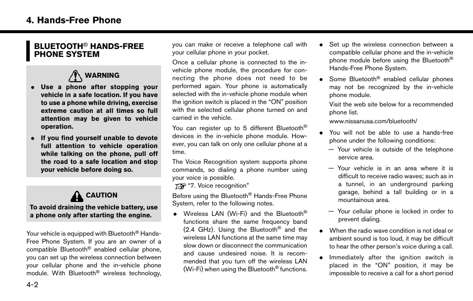 Bluetooth, Hands-free, Phone system -2 | Hands-free phone system -2, Hands-free phone, Hands-free phone system | NISSAN 2015 Murano - Navigation System Owner's Manual User Manual | Page 64 / 203