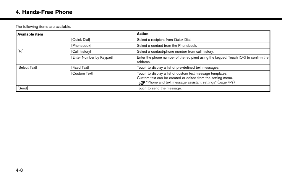 Hands-free phone | NISSAN 2015 Murano - Navigation System Owner's Manual User Manual | Page 70 / 203