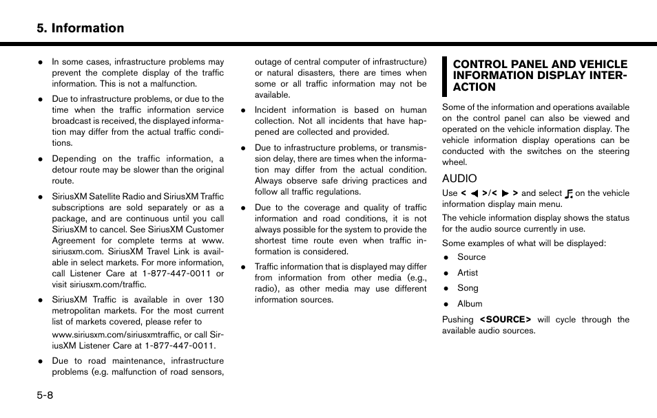 Audio -8, Information | NISSAN 2015 Murano - Navigation System Owner's Manual User Manual | Page 82 / 203