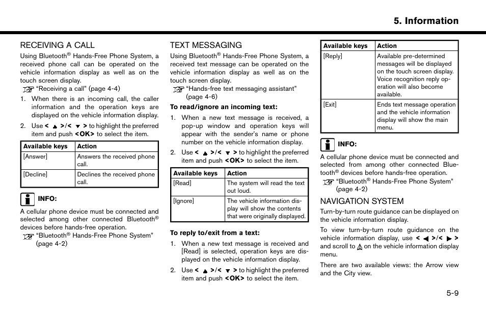Information | NISSAN 2015 Murano - Navigation System Owner's Manual User Manual | Page 83 / 203