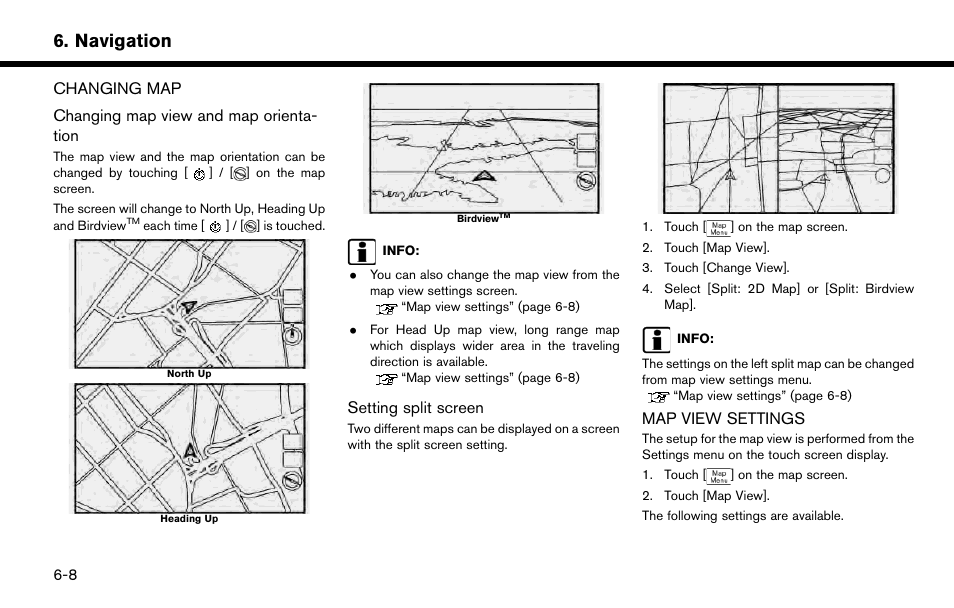 Changing map -8 map view settings -8, Navigation | NISSAN 2015 Murano - Navigation System Owner's Manual User Manual | Page 92 / 203
