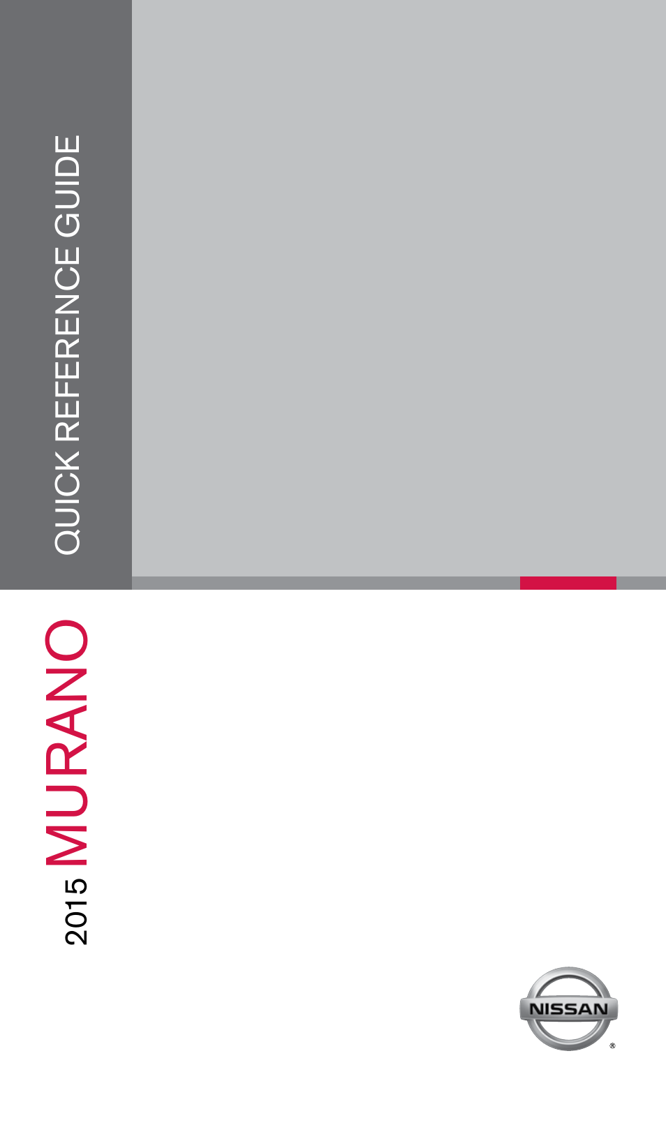 NISSAN 2015 Murano - Quick Reference Guide User Manual | 36 pages
