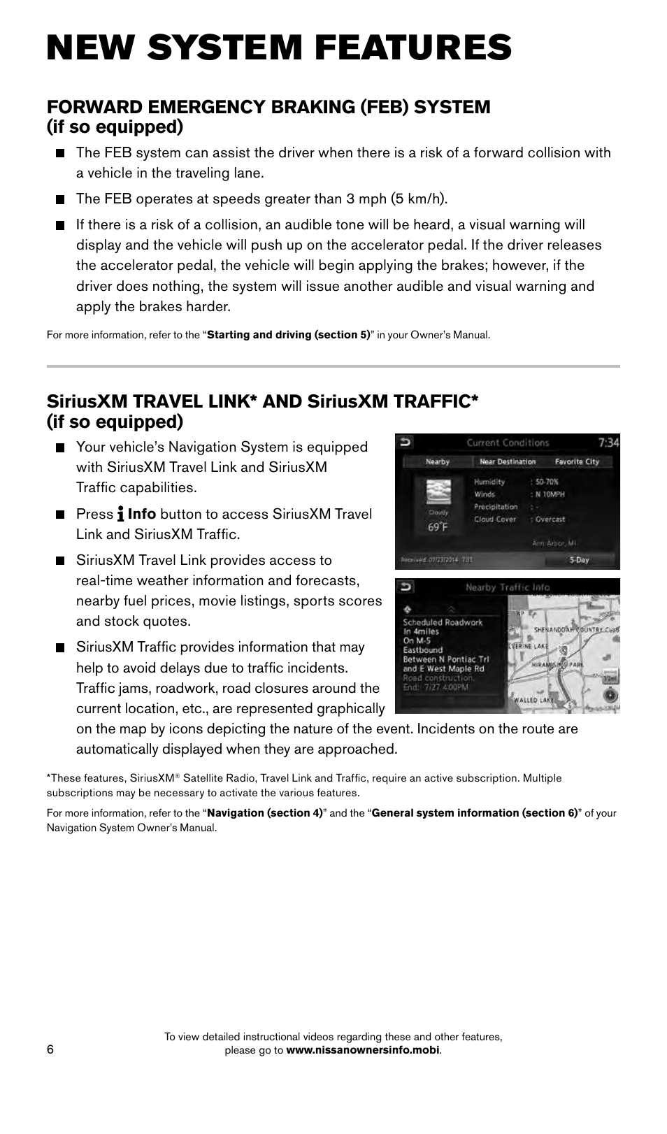 New system features | NISSAN 2015 Murano - Quick Reference Guide User Manual | Page 8 / 36