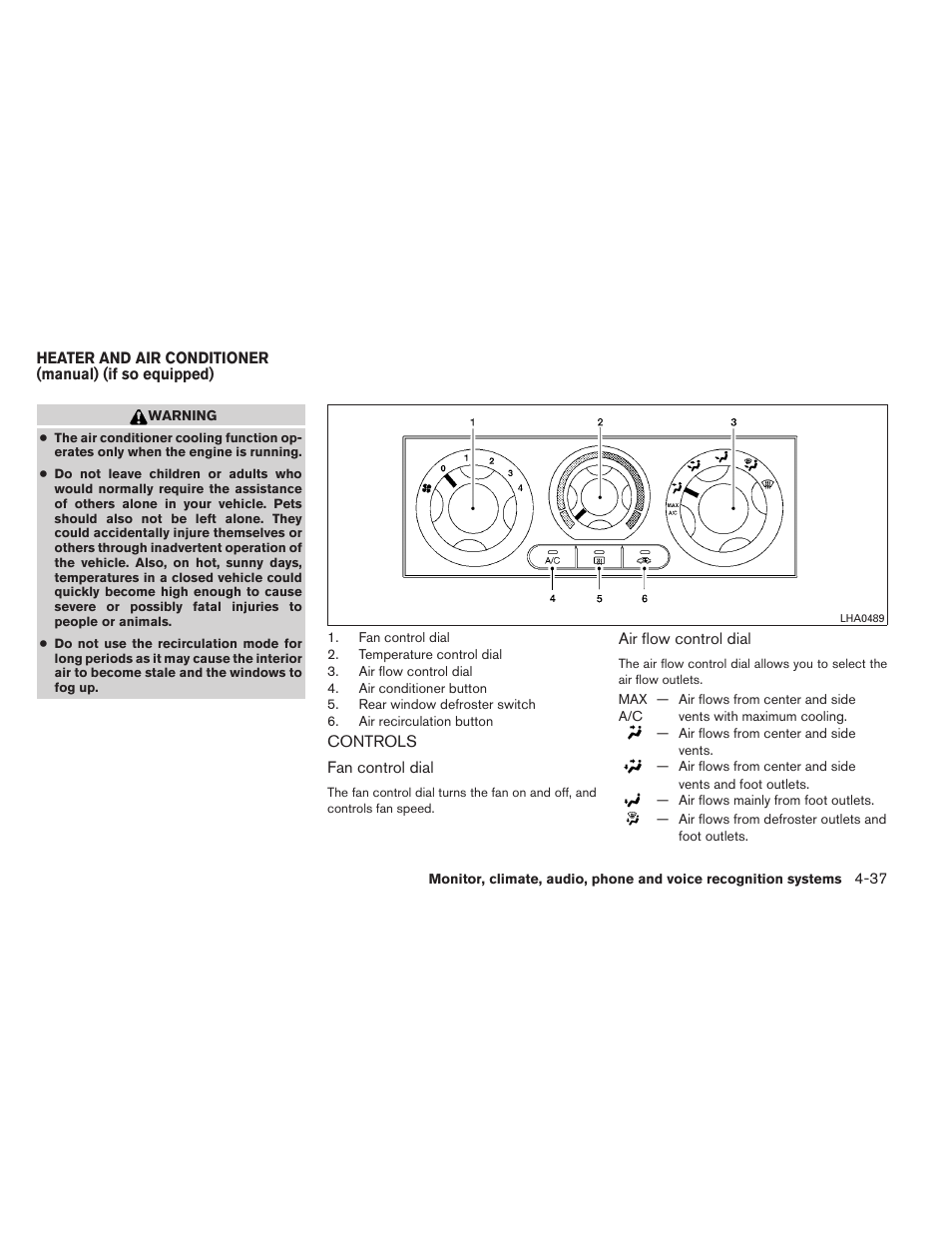 Controls -37 | NISSAN 2011 Pathfinder - Owner's Manual User Manual | Page 208 / 474