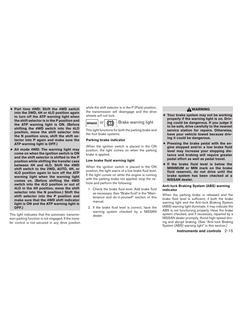 NISSAN 2012 Pathfinder - Owner's Manual User Manual | Page 100 / 480