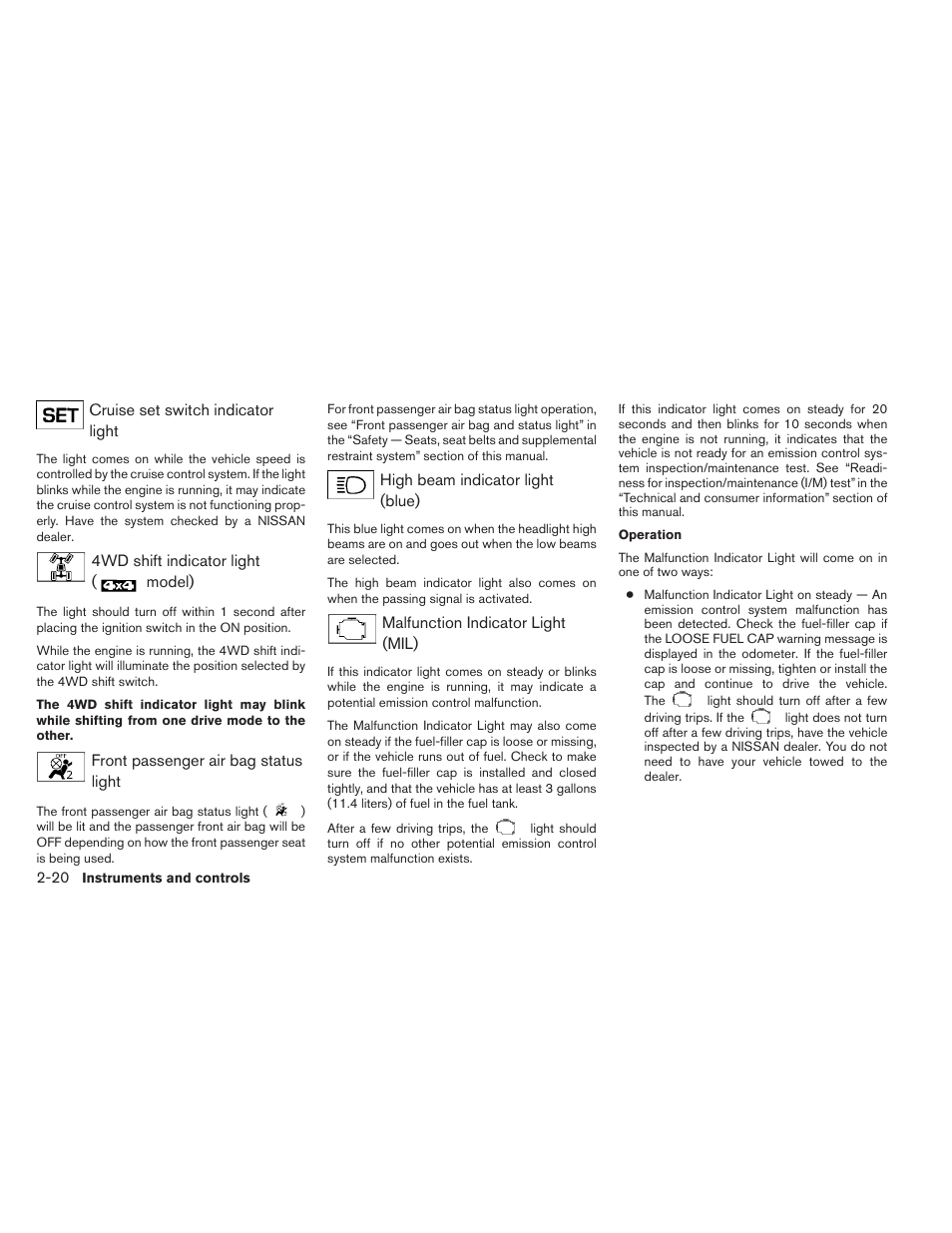 NISSAN 2012 Pathfinder - Owner's Manual User Manual | Page 105 / 480