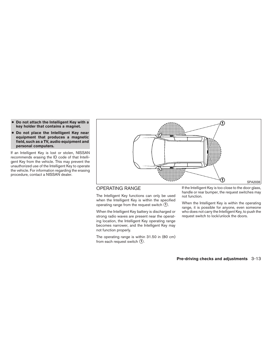 Operating range -13 | NISSAN 2012 Pathfinder - Owner's Manual User Manual | Page 152 / 480