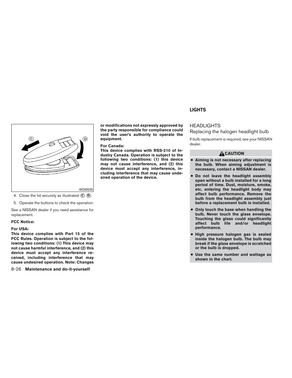 Lights -26, Headlights -26 | NISSAN 2013 Pathfinder - Owner's Manual User Manual | Page 451 / 506