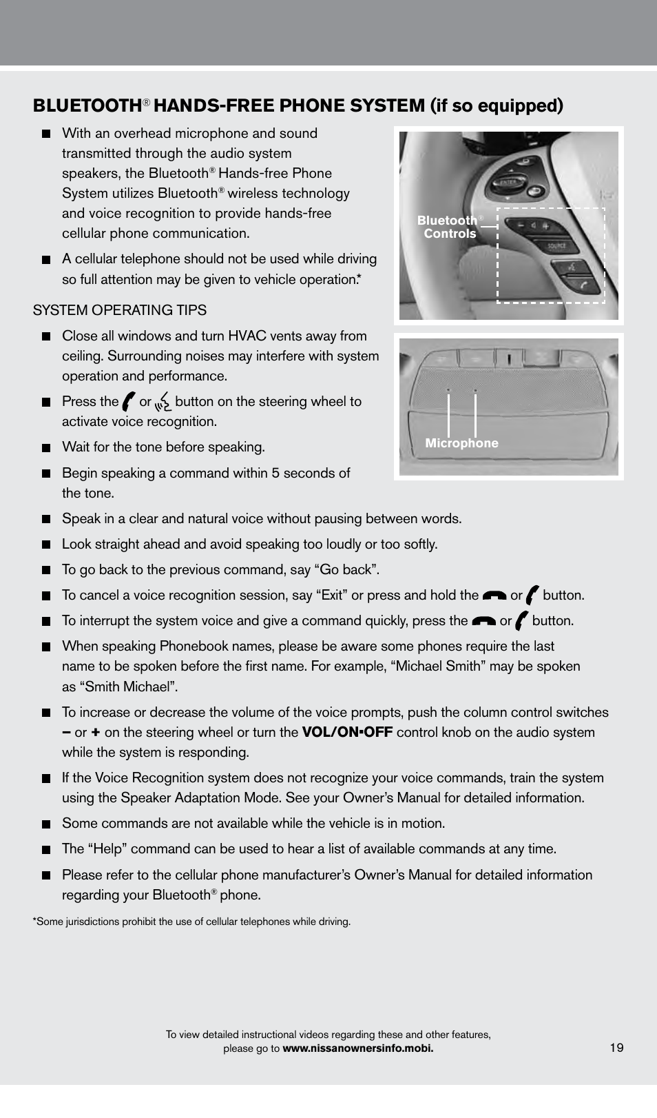 Bluetooth, Hands-free phone system (if so equipped) | NISSAN 2013 Pathfinder - Quick Reference Guide User Manual | Page 21 / 28