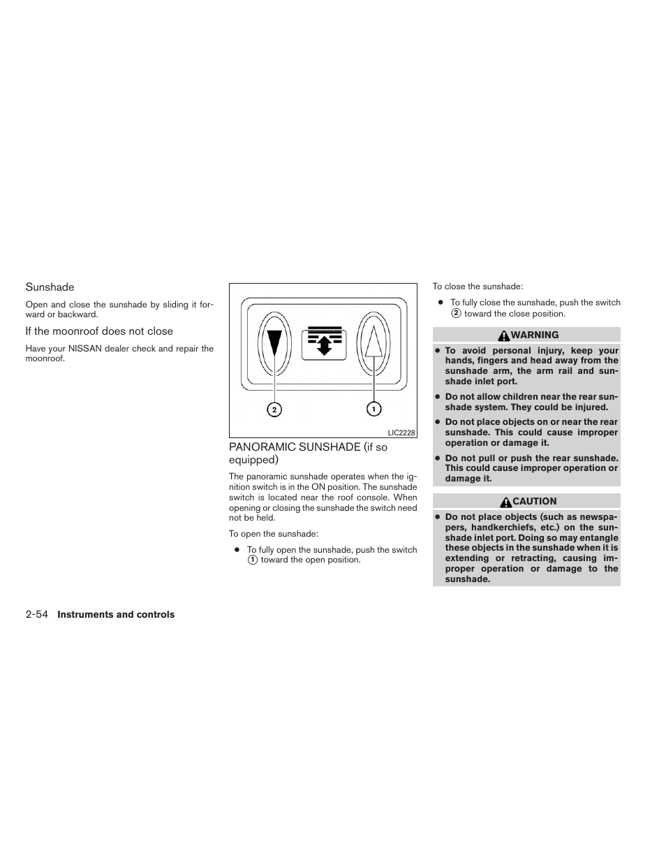 Panoramic sunshade (if so equipped) -54 | NISSAN 2014 Pathfinder - Owner's Manual User Manual | Page 141 / 492