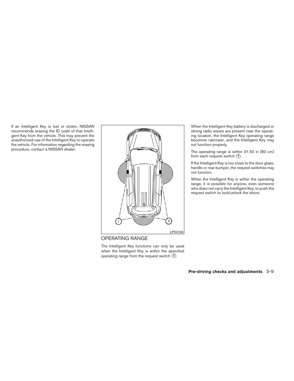 Operating range -9 | NISSAN 2014 Pathfinder - Owner's Manual User Manual | Page 160 / 492