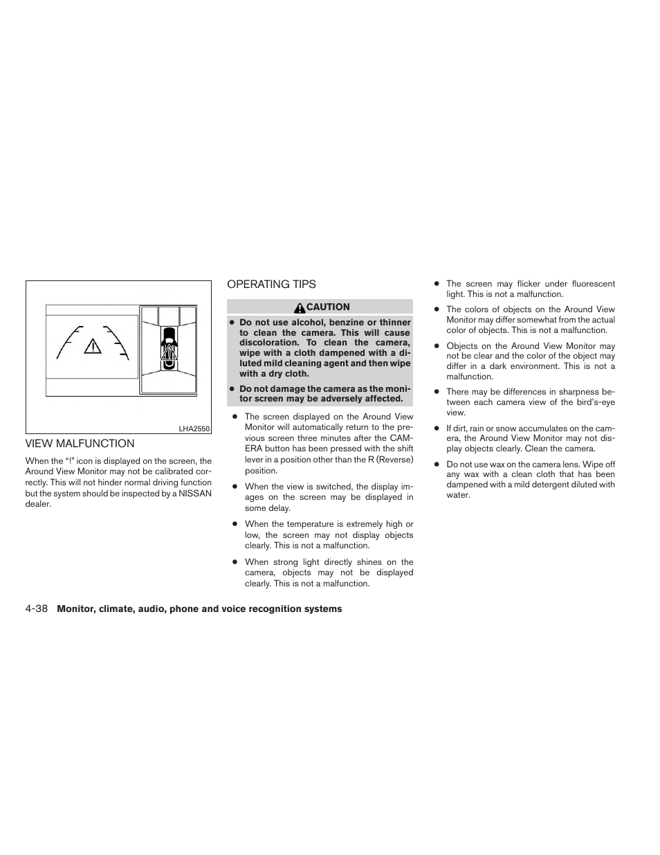 View malfunction -38 operating tips -38 | NISSAN 2014 Pathfinder - Owner's Manual User Manual | Page 229 / 492