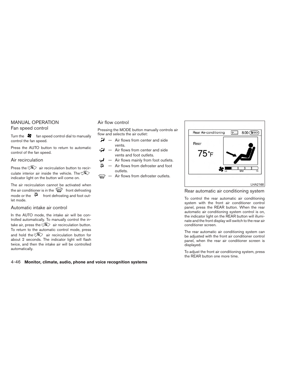 Manual operation -46 | NISSAN 2014 Pathfinder - Owner's Manual User Manual | Page 237 / 492