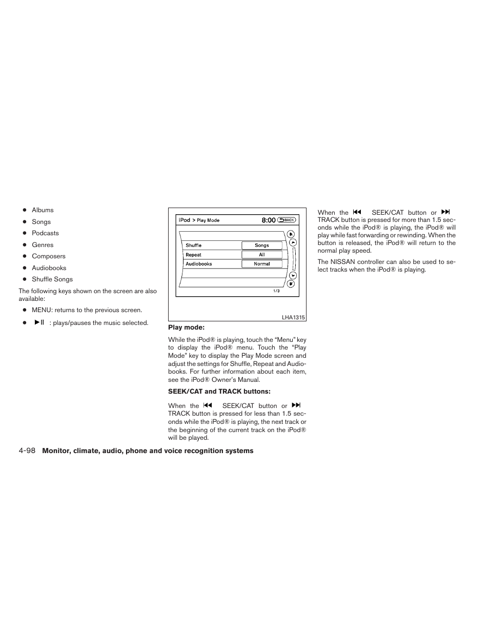 NISSAN 2014 Pathfinder - Owner's Manual User Manual | Page 289 / 492