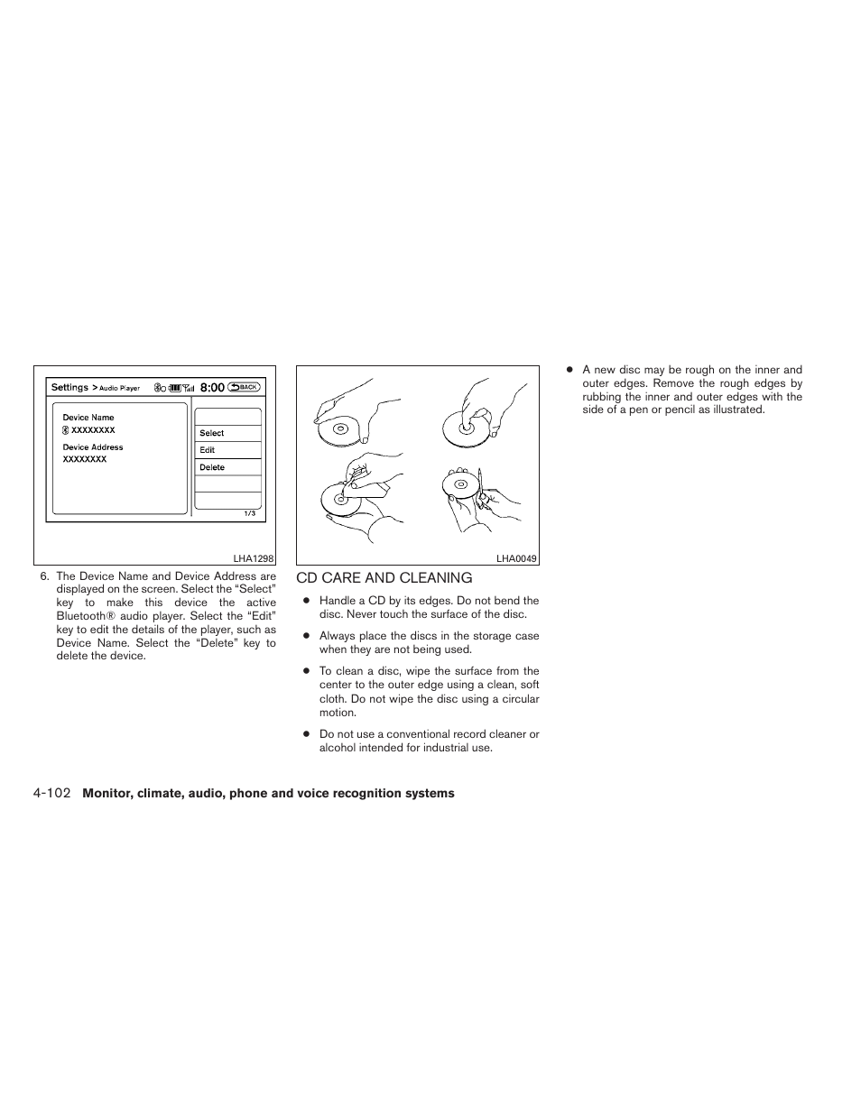 Cd care and cleaning -102 | NISSAN 2014 Pathfinder - Owner's Manual User Manual | Page 293 / 492