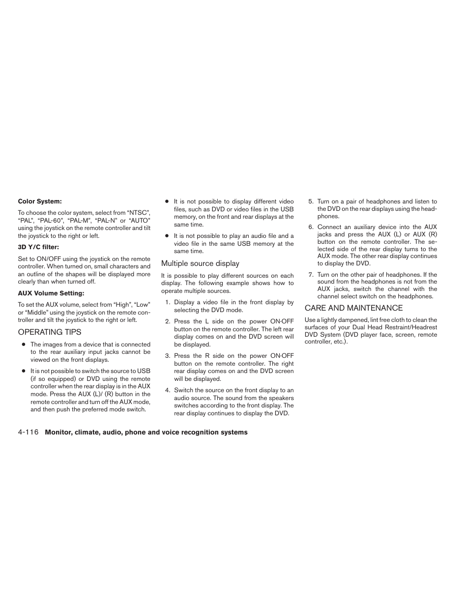 Operating tips -116 care and maintenance -116 | NISSAN 2014 Pathfinder - Owner's Manual User Manual | Page 307 / 492