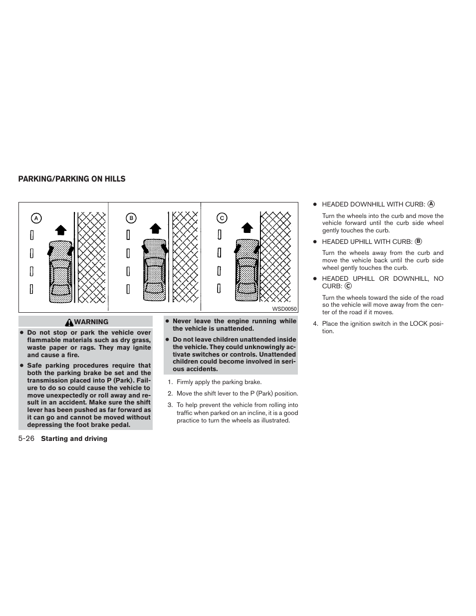 Parking/parking on hills -26 | NISSAN 2014 Pathfinder - Owner's Manual User Manual | Page 379 / 492