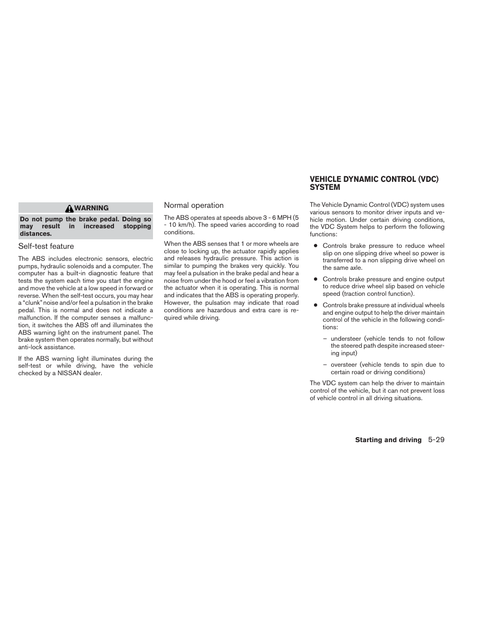 Vehicle dynamic control (vdc) system -29 | NISSAN 2014 Pathfinder - Owner's Manual User Manual | Page 382 / 492